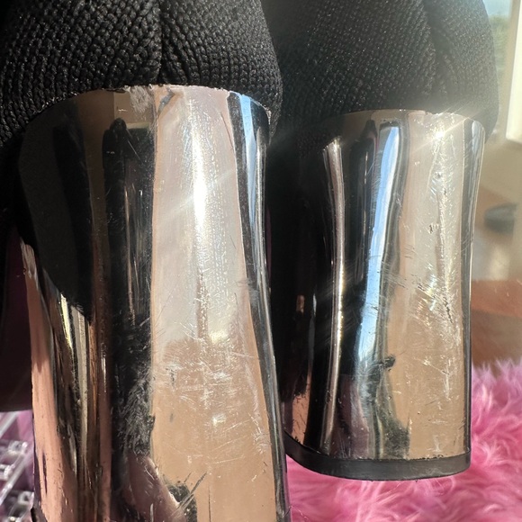 Zara sock like ankle boot with silver metallic like heel - Picture 5 of 5